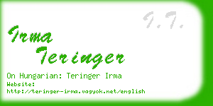 irma teringer business card